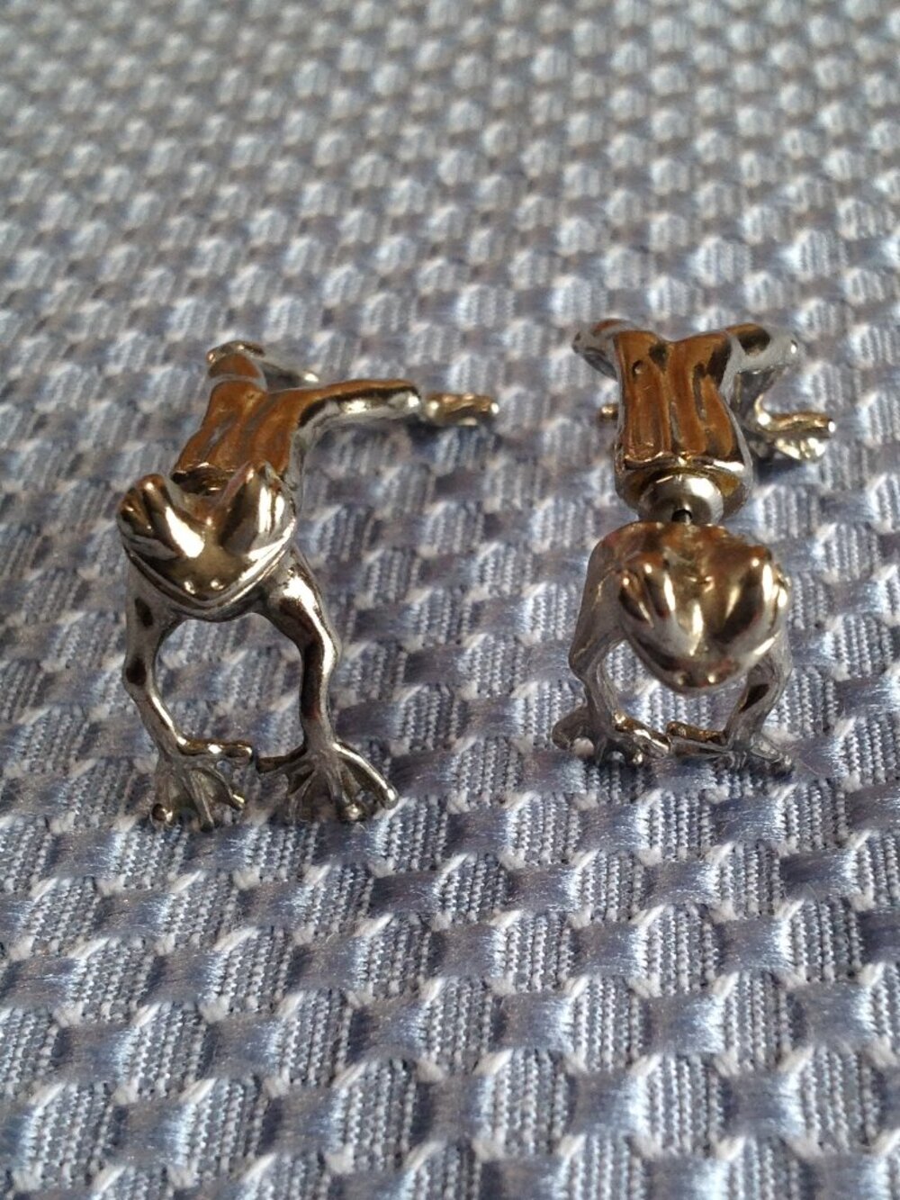 Vintage 2 Part Dart Frog Front Back Pierced Earrings